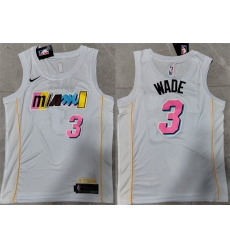 Men Miami Heat 3 Dwyane Wade 2022 23 White City Edition Stitched Jersey Men Miami Heat 3 Dwyane Wade 2022 23 White City Edition Stitched Jersey