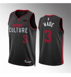 Men Miami Heat 3 Dwyane Wade Black 2023 24 City Edition Stitched Basketball Jersey 688 Men Miami Heat 3 Dwyane Wade Black 2023 24 City Edition Stitched Basketball Jersey 688