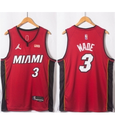 Men Miami Heat 3 Dwyane Wade Red Statement Edition 75th Anniversary Stitched Jersey Men Miami Heat 3 Dwyane Wade Red Statement Edition 75th Anniversary Stitched Jersey