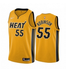 Men Miami Heat 55 Duncan Robinson Yellow NBA Swingman 2020 21 Earned Edition Jersey Men Miami Heat 55 Duncan Robinson Yellow NBA Swingman 2020 21 Earned Edition Jersey