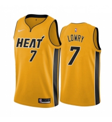 Men Miami Heat 7 Kyle Lowry Yellow NBA Swingman 2020 21 Earned Edition Jersey Men Miami Heat 7 Kyle Lowry Yellow NBA Swingman 2020 21 Earned Edition Jersey