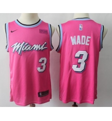 Men Miami Heat Dwyane Wade Pink 2018 19 Earned Edition Swingman Stitched NBA Jersey Men Miami Heat Dwyane Wade Pink 2018 19 Earned Edition Swingman Stitched NBA Jersey
