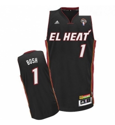 Mens Adidas Miami Heat 1 Chris Bosh Swingman Black Latin Nights NBA Jersey Mens Adidas Miami Heat 1 Chris Bosh Swingman Black Latin Nights NBA Jersey