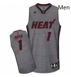 Mens Adidas Miami Heat 1 Chris Bosh Swingman Grey Static Fashion NBA Jersey Mens Adidas Miami Heat 1 Chris Bosh Swingman Grey Static Fashion NBA Jersey