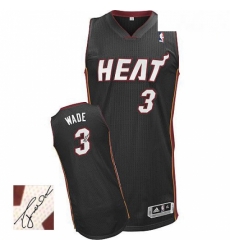 Mens Adidas Miami Heat 3 Dwyane Wade Authentic Black Road Autographed NBA Jersey Mens Adidas Miami Heat 3 Dwyane Wade Authentic Black Road Autographed NBA Jersey