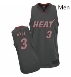 Mens Adidas Miami Heat 3 Dwyane Wade Authentic Grey Graystone Fashion NBA Jersey Mens Adidas Miami Heat 3 Dwyane Wade Authentic Grey Graystone Fashion NBA Jersey