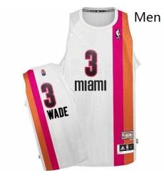 Mens Adidas Miami Heat 3 Dwyane Wade Authentic White ABA Hardwood Classic NBA Jersey Mens Adidas Miami Heat 3 Dwyane Wade Authentic White ABA Hardwood Classic NBA Jersey