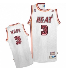 Mens Adidas Miami Heat 3 Dwyane Wade Authentic White Throwback NBA Jersey Mens Adidas Miami Heat 3 Dwyane Wade Authentic White Throwback NBA Jersey