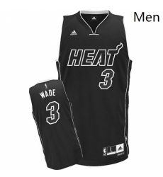 Mens Adidas Miami Heat 3 Dwyane Wade Swingman Black Shadow NBA Jersey Mens Adidas Miami Heat 3 Dwyane Wade Swingman Black Shadow NBA Jersey