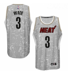 Mens Adidas Miami Heat 3 Dwyane Wade Swingman Grey City Light NBA Jersey Mens Adidas Miami Heat 3 Dwyane Wade Swingman Grey City Light NBA Jersey