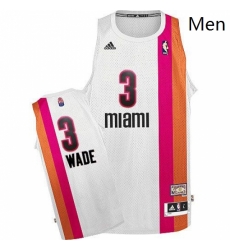 Mens Adidas Miami Heat 3 Dwyane Wade Swingman White ABA Hardwood Classic NBA Jersey Mens Adidas Miami Heat 3 Dwyane Wade Swingman White ABA Hardwood Classic NBA Jersey