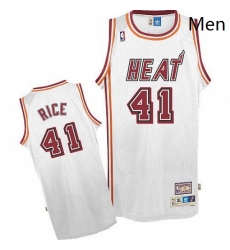 Mens Adidas Miami Heat 41 Glen Rice Authentic White Throwback NBA Jersey Mens Adidas Miami Heat 41 Glen Rice Authentic White Throwback NBA Jersey