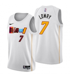 Men's Miami Heat #7 Kyle Lowry 2022-23 White City Edition Stitched Jersey Men's Miami Heat #7 Kyle Lowry 2022-23 White City Edition Stitched Jersey
