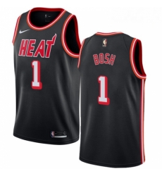 Mens Nike Miami Heat 1 Chris Bosh Authentic Black Black Fashion Hardwood Classics NBA Jersey Mens Nike Miami Heat 1 Chris Bosh Authentic Black Black Fashion Hardwood Classics NBA Jersey