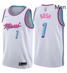Mens Nike Miami Heat 1 Chris Bosh Swingman White NBA Jersey City Edition Mens Nike Miami Heat 1 Chris Bosh Swingman White NBA Jersey City Edition