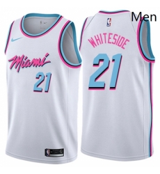 Mens Nike Miami Heat 21 Hassan Whiteside Authentic White NBA Jersey City Edition Mens Nike Miami Heat 21 Hassan Whiteside Authentic White NBA Jersey City Edition