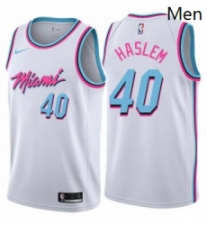 Mens Nike Miami Heat 40 Udonis Haslem Authentic White NBA Jersey City Edition Mens Nike Miami Heat 40 Udonis Haslem Authentic White NBA Jersey City Edition