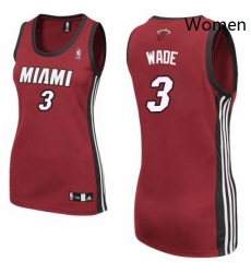 Womens Adidas Miami Heat 3 Dwyane Wade Authentic Red Alternate NBA Jersey Womens Adidas Miami Heat 3 Dwyane Wade Authentic Red Alternate NBA Jersey