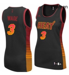 Womens Adidas Miami Heat 3 Dwyane Wade Swingman Black Vibe NBA Jersey Womens Adidas Miami Heat 3 Dwyane Wade Swingman Black Vibe NBA Jersey