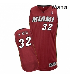 Womens Adidas Miami Heat 32 Shaquille ONeal Authentic Red Alternate NBA Jersey Womens Adidas Miami Heat 32 Shaquille ONeal Authentic Red Alternate NBA Jersey