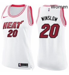 Womens Nike Miami Heat 20 Justise Winslow Swingman WhitePink Fashion NBA Jersey Womens Nike Miami Heat 20 Justise Winslow Swingman WhitePink Fashion NBA Jersey