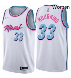 Womens Nike Miami Heat 33 Alonzo Mourning Swingman White NBA Jersey City Edition Womens Nike Miami Heat 33 Alonzo Mourning Swingman White NBA Jersey City Edition
