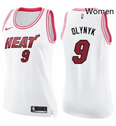 Womens Nike Miami Heat 9 Kelly Olynyk Swingman WhitePink Fashion NBA Jersey Womens Nike Miami Heat 9 Kelly Olynyk Swingman WhitePink Fashion NBA Jersey