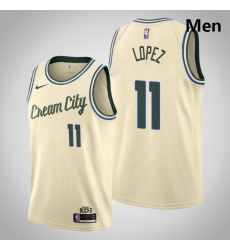 Bucks 11 Brook Lopez Cream Basketball Swingman City Edition 2019 20 Jersey Bucks 11 Brook Lopez Cream Basketball Swingman City Edition 2019 20 Jersey