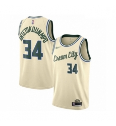 Bucks 34 Giannis Antetokounmpo Cream Basketball Swingman City Edition 2019 20 Jersey Bucks 34 Giannis Antetokounmpo Cream Basketball Swingman City Edition 2019 20 Jersey