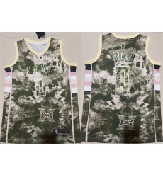 Men Milwaukee Bucks 0 Damian Lillard Green White Stitched Basketball Jersey Men Milwaukee Bucks 0 Damian Lillard Green White Stitched Basketball Jersey