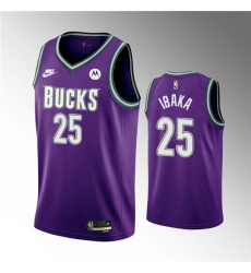 Men Milwaukee Bucks 25 Serge Ibaka 2022 23 Purple Classic Edition Swingman Stitched Basketball Jersey Men Milwaukee Bucks 25 Serge Ibaka 2022 23 Purple Classic Edition Swingman Stitched Basketball Jersey