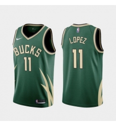 Men Milwaukee Bucks Brook Lopez 2021 Earned Green Jersey Men Milwaukee Bucks Brook Lopez 2021 Earned Green Jersey