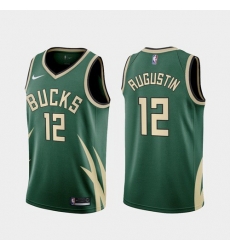 Men Milwaukee Bucks D.J. Augustin 2021 Earned Green Jersey Men Milwaukee Bucks D.J. Augustin 2021 Earned Green Jersey
