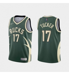 Men Milwaukee Bucks PJ Tucker 2021 Earned Green Jersey Men Milwaukee Bucks PJ Tucker 2021 Earned Green Jersey