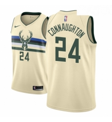 Men NBA 2018 19 Milwaukee Bucks 24 Pat Connaughton City Edition Cream Jersey Men NBA 2018 19 Milwaukee Bucks 24 Pat Connaughton City Edition Cream Jersey