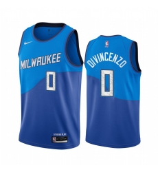 Men Nike Milwaukee Bucks 0 Donte Divincenzo Blue NBA Swingman 2020 21 City Edition Jersey Men Nike Milwaukee Bucks 0 Donte Divincenzo Blue NBA Swingman 2020 21 City Edition Jersey