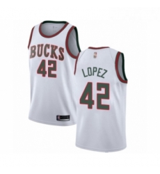 Mens Milwaukee Bucks 42 Robin Lopez Authentic White Fashion Hardwood Classics Basketball Jersey Mens Milwaukee Bucks 42 Robin Lopez Authentic White Fashion Hardwood Classics Basketball Jersey