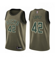 Mens Milwaukee Bucks 42 Robin Lopez Swingman Green Salute to Service Basketball Jersey Mens Milwaukee Bucks 42 Robin Lopez Swingman Green Salute to Service Basketball Jersey
