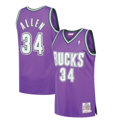 Men's Milwaukee Bucks Ray Allen Mitchell & Ness Purple NBA Jersey Men's Milwaukee Bucks Ray Allen Mitchell & Ness Purple NBA Jersey
