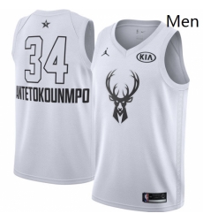 Mens Nike Jordan Milwaukee Bucks 34 Giannis Antetokounmpo Swingman White 2018 All Star Game NBA Jersey Mens Nike Jordan Milwaukee Bucks 34 Giannis Antetokounmpo Swingman White 2018 All Star Game NBA Jersey
