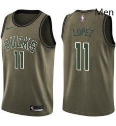 Mens Nike Milwaukee Bucks 11 Brook Lopez Swingman Green Salute to Service NBA Jersey Mens Nike Milwaukee Bucks 11 Brook Lopez Swingman Green Salute to Service NBA Jersey