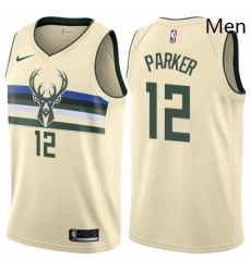Mens Nike Milwaukee Bucks 12 Jabari Parker Swingman Cream NBA Jersey City Edition Mens Nike Milwaukee Bucks 12 Jabari Parker Swingman Cream NBA Jersey City Edition