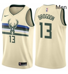 Mens Nike Milwaukee Bucks 13 Malcolm Brogdon Authentic Cream NBA Jersey City Edition Mens Nike Milwaukee Bucks 13 Malcolm Brogdon Authentic Cream NBA Jersey City Edition