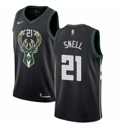 Mens Nike Milwaukee Bucks 21 Tony Snell Authentic Black Alternate NBA Jersey Statement Edition Mens Nike Milwaukee Bucks 21 Tony Snell Authentic Black Alternate NBA Jersey Statement Edition