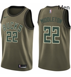Mens Nike Milwaukee Bucks 22 Khris Middleton Swingman Green Salute to Service NBA Jersey Mens Nike Milwaukee Bucks 22 Khris Middleton Swingman Green Salute to Service NBA Jersey