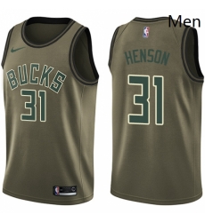 Mens Nike Milwaukee Bucks 31 John Henson Swingman Green Salute to Service NBA Jersey Mens Nike Milwaukee Bucks 31 John Henson Swingman Green Salute to Service NBA Jersey