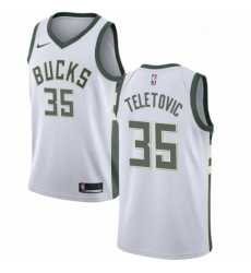 Mens Nike Milwaukee Bucks 35 Mirza Teletovic Swingman White Home NBA Jersey Association Edition Mens Nike Milwaukee Bucks 35 Mirza Teletovic Swingman White Home NBA Jersey Association Edition