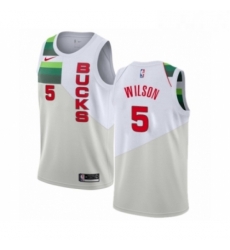 Mens Nike Milwaukee Bucks 5 D J Wilson White Swingman Jersey Earned Edition Mens Nike Milwaukee Bucks 5 D J Wilson White Swingman Jersey Earned Edition