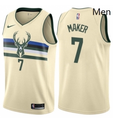 Mens Nike Milwaukee Bucks 7 Thon Maker Swingman Cream NBA Jersey City Edition Mens Nike Milwaukee Bucks 7 Thon Maker Swingman Cream NBA Jersey City Edition