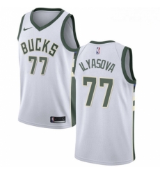 Mens Nike Milwaukee Bucks 77 Ersan Ilyasova Swingman White NBA Jersey Association Edition Mens Nike Milwaukee Bucks 77 Ersan Ilyasova Swingman White NBA Jersey Association Edition